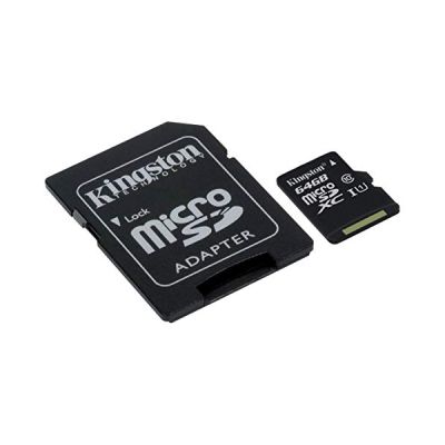 image Kingston SDCS/64GB MicroSD Canvas Select UHS-I Classe 10 avec vitesse de lecture allant jusqu’à 80Mo/s ( avec adaptateur SD ) - Donnez vie à vos vidéos HD