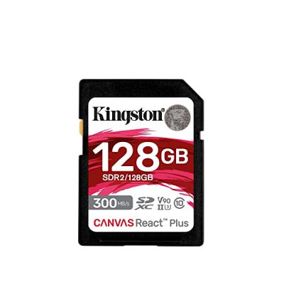 image Kingston Canvas React Plus 128Go SDXC Carte mémoire UHS-II 300R/260W U3 V90 for Full HD/4K/8K - SDR2/128GB