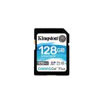 image produit Kingston SDG3/128GB Carte mémoire SD Card ( 128GB SDXC Canvas Go Plus 170R C10 UHS-I U3 V30 ) - livrable en France