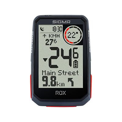 image SIGMA SPORT ROX 4.0 Noir | compteur GPS vélo sans fil & navigation avec support cintre/potence GPS inclus | Navigation GPS en extérieur avec mesure de l'altitude