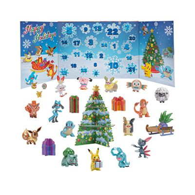 image Bandai - Pokémon - Calendrier des Vacances de fin d'année Edition 2024-24 Cases avec 16 Figurines Exclusives et 8 Décors thématique Fêtes - Figurines Pokémon 5cm - Cadeau Enfant 4 ans et + - WT00257