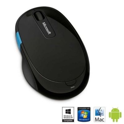 image Microsoft - Sculpt Comfort Mouse - Souris Bluetooth pour PC, ordinateurs portables compatible Windows, Mac, Chrome OS - Noir (H3S-00002)