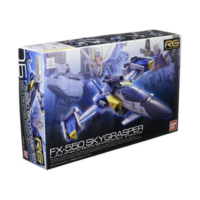 image BANDAI SPIRITS- RG #6 with Launcher/Sword Gudnam Model Kit Gundam Seed Kira Yamato Gunpla, 2159335, Skygrasper avec Lanceur/épée Pack, S