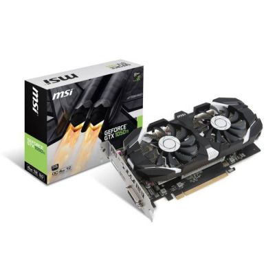 image MSI Carte Graphique MSI nVidia GeForce GTX 1050Ti OC 4Go DDR5 (GeForce GTX 1050Ti OC) 4 Go Noir