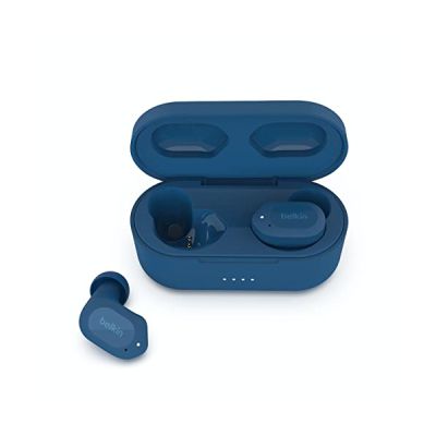 image Belkin Écouteurs bluetooth sans fil SOUNDFORM Play - 3 préréglages, certification IPX5 pour la résistance à la sueur et aux éclaboussures, autonomie de 38 h, pour iPhone, Galaxy, Pixel, etc., bleu