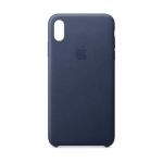 image produit Coque en cuir pour iPhone XS Max - Bleu nuit