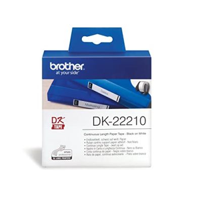 BROTHER Ruban continu Papier adhésif Noir / Blanc 29 mm x 16 m - DK22210