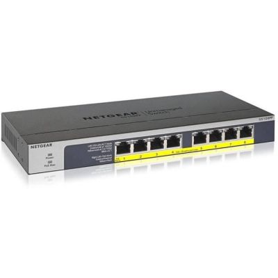 image NETGEAR (GS108PP) Switch Ethernet PoE+ 8 Ports RJ45 Métal Gigabit (10/100/1000), avec 8 Ports à 123W Upgradable, Position Bureau ou Rackable