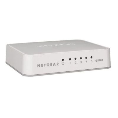 image Netgear GS205-100PES Commutateur Gigabit Ethernet, 5 Portes gigabit- Blanc & Câble réseau Ethernet RJ45 catégorie 7-0,9 mètres