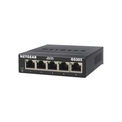 image NETGEAR (GS305) Switch Ethernet 5 Ports RJ45 Métal Gigabit (10/100/1000) pour une Connectivité Simple et Abordable pour les Petites Entreprises et les Bureaux à Domicile