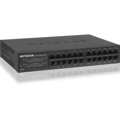 image NETGEAR (GS324) Switch Ethernet 24 Ports RJ45 Gigabit (10/100/1000), Format Bureau, Boitier Robuste en Métal, silencieux sans Ventilateur pour une Connectivité Simple et Abordable