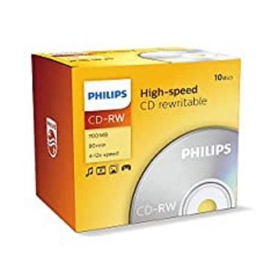 Philips CD-RW High-Speed (700 MB / 80 Minutes, Vitesse 4-12x , Jewel Case 10 pièces, rewritable / réinscriptible)