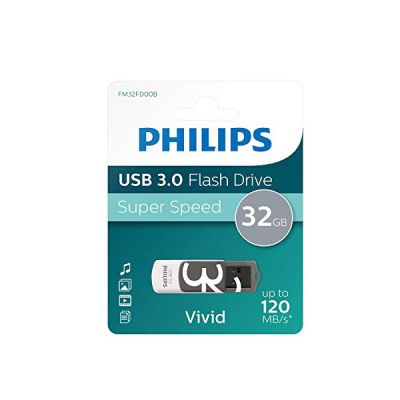 image Philips Vivid Édition Super Speed clé USB 3.0 32 Go avec Capuchon pivotant pour PC, Ordinateur Portable, Stockage de données informatiques, Vitesse de Lecture jusqu'à 100 Mo/s