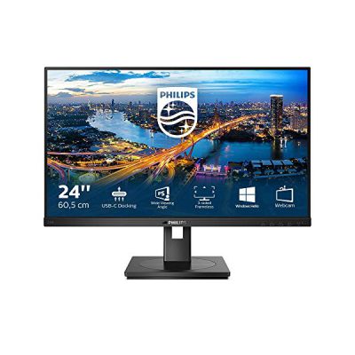 Philips Moniteur 243B1 86 cm (23,8 Pouces) (HDMI, DisplayPort, USB-C, RJ45, hub USB, 1920x1440, 75 Hz, FreeSync, Temps de réponse de 4 ms) Noir