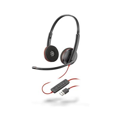 image Plantronics - Blackwire C3220 - Casque stéréo avec connexion USB-A, réduction du bruit, Soundguard et bras de microphone flexible