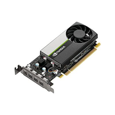 image PNY NVIDIA T1000 Professional Graphic Card 4GB GDDR6 PCI Express 3.0 x16, Single Slot, 4X Mini-DisplayPort, 8K Support, Ultra-Quiet Active Fan, VCNT1000-PB