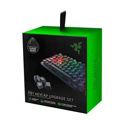image Razer PBT Keycap Set for Gaming Keyboard - Kit de Mise à Niveau des Capuchons de Touches pour claviers mécaniques et optiques (compatibilité avec Le rétroéclairage, matériau PBT supérieur) Noir