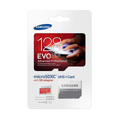 image Samsung Memory Carte Mémoire 128 GB EVO Plus MicroSDXC UHS-I Grade 1 Classe 10 avec Adaptateur SD