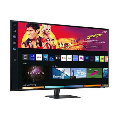 image Samsung Smart Monitor M7 43’’ en resolution UHD 4K. Le 1er écran tout-en-un pour accéder facilement à vos applications de divertissement et travail. LS43BM700UUXEN