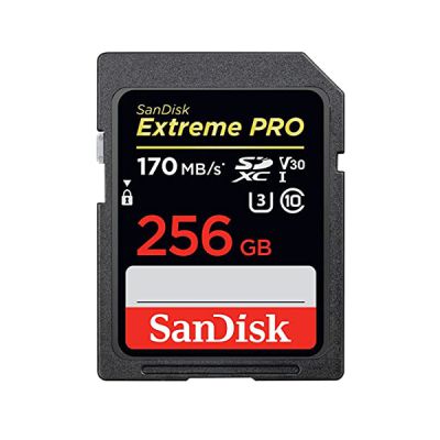 image SanDisk Extreme PRO 256GB SDXC Memory Card up to 170MB/s, UHS-1, Class 10, U3, V30, Black