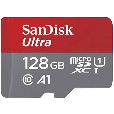 Carte Mémoire micro SDXC SanDisk Ultra 128 Go Vitesse de Lecture Allant jusqu'à 140MB/S, Classe 10, U1, A1 Adaptateur SD inclus