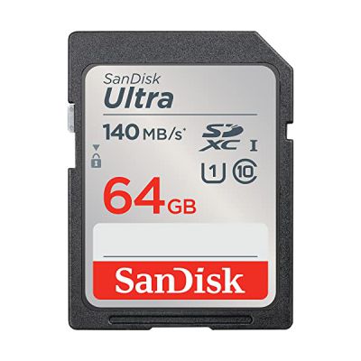 image SanDisk 64 Go Ultra SDXC Carte, avec jusqu'à 140 Mo/s, homologuée A1, UHS-I carte, Classe 10, U1