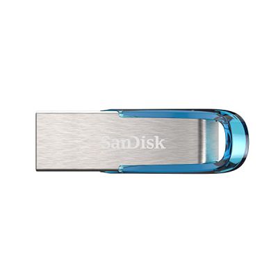 image SanDisk 128GB Ultra Flair USB 3.0 Flash Drive, up to 150mb/s read speeds, Tropical Blue