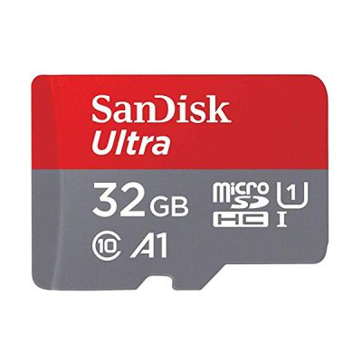image SanDisk Ultra 32 GB microSDHC Memory Card + SD Adapter with A1 App Performance Up to 98 MB/s, Class 10, U1