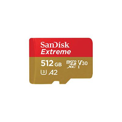 image SanDisk Extreme 512GB microSDXC Memory Card + SD Adapter with A2 App Performance + Rescue Pro Deluxe, up to 160MB/s, Class 10, UHS-I, U3, V30