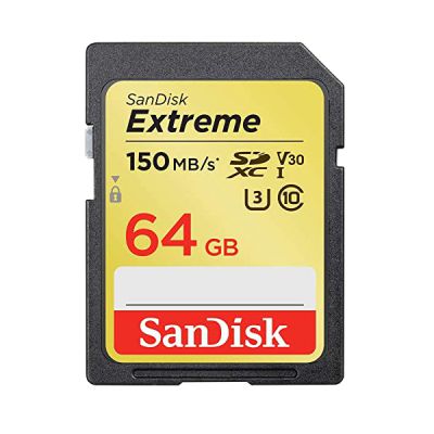 image SanDisk Extreme 64GB SDXC Memory Card up to 150MB/s, Class 10, U3, V30
