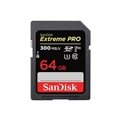 image SanDisk Extreme PRO 64 Go carte mémoire SDXC jusqu'à 300 Mo / s, UHS-II, Classe 10, V90, U3