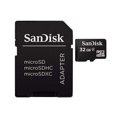 image SanDisk 32GB Class 4 MicroSD with microSDHC-SD Adapter, Black