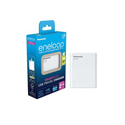 image eneloop SmartPlus Travel chargeur USB, pour 1-4 piles rechargeables AA/AAA, 2.25h de temps de charge, 10 fonctions de sécurité