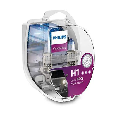 image Philips Visionplus H1 Ampoule De Phare Avant, plus 60% De Luminosité, Set De 2