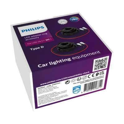 image Philips Anneaux de Connexion Type D pour Éclairage avant Automobile LED H7 - Noir