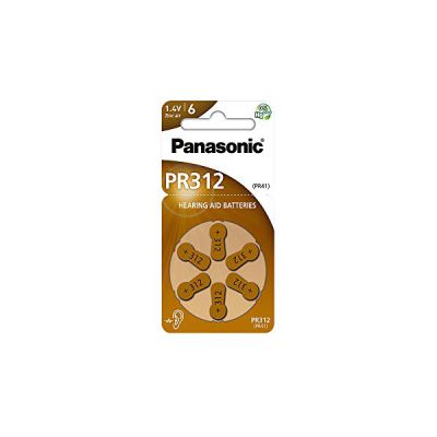 image Panasonic 1766 Piles auditives Zinc-Air PR312