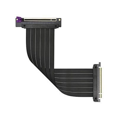 image Cooler Master MasterAccessory Riser Cable PCIe 3.0 x16 Ver. 2 - Blindage Ondes Électromagnétiques, Câble TPE Ultra-Flexible, Connexions PCI Renforcées, Connecteurs Pin Or, Boitier ABS Solide - 300mm