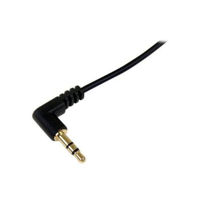 image STARTECH Câble audio slim Mini-Jack 3,5 mm vers Mini-Jack 3,5 mm coudé à angle droit de 1,8 m - M/M