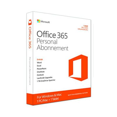 image Microsoft Office 365 Personal - 1 PC/MAC - 1 Jahresabonnement - multilingual (Product Key Card ohne Datenträger) [import allemand]
