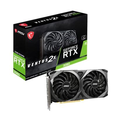 Carte Graphique - MSI - GeForce RTX 3060 VENTUS 2X 12G - 12 Go - GDDR6 - PCIe 4.0 - HDMI / 3 X DisplayPort (912-V397-052)