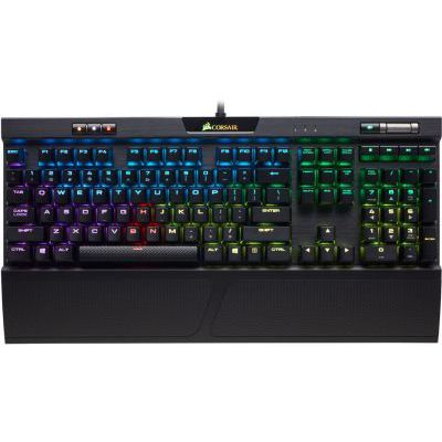 image Corsair K70 RGB MK.2 Clavier Mécanique Gaming (Cherry MX Red: Lisse et rapide, Rétro-Éclairage RGB Multicolore, AZERTY FR Layout) - Noir