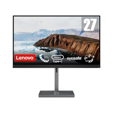 image Lenovo L27m-30 Office Monitor - IPS Panel, Full HD, HDMI & DP Höhenverstellung 150mm, USB-C Delivery (75W), Webcam Halt