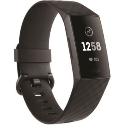 image Fitbit - Charge 3 - Bracelet d’activité Forme et Sport : Jusqu’à 7 Jours d’autonomie et Étanche - Aluminium Graphite / Noir