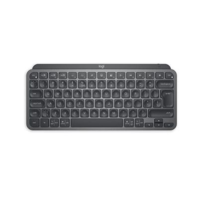 image Logitech MX Keys Mini Minimaliste Clavier Sans Fil Illuminé, Compact, Bluetooth, Rétroéclairé, USB-C, Compatible Apple macOS, iOS, Windows, Construction métal - Clavier QWERTY, Gris foncé