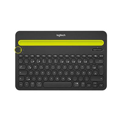 image Logitech K480 Clavier Sans Fil Multidispositif pour Windows, macOS, iPadOS, Android ou Chrome OS, Bluetooth, Compact, PC, Mac, Ordinateur Portable, Smartphone, Tablette, Allemand QWERTZ - Noir