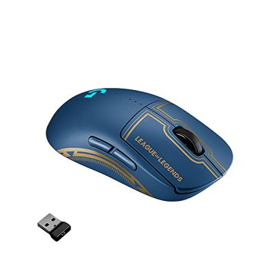 Logitech G Pro X Souris Gaming sans Fil - Lightspeed, Capteur Hero 25K, 25 600 DPI, RVB, Boutons Personnalisables 4-8, Ambidextre, Edition Officielle League of Legends - Bleu 910-006451