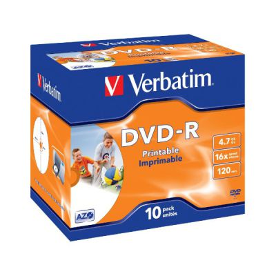 image Verbatim (43521) : DVD-R 16x 10-pack : Printable Optical Media