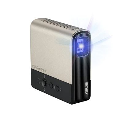 image ASUS ZenBeam E2 - Pico Projecteur Mini LED Portable WVGA - 854 x 480 - 300 lumens - HDMI - Batterie intégrée 6000 mAh autonomie 4 heures - 32 db - Haut-parleurs 3W intégrés - 125% Rec.709 & 100% sRGB