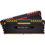image produit Corsair Vengeance RGB - Kit de Mémorie Enthousiaste (16Go (2x8Go), DDR4, 2666MHz, C16, XMP 2.0) - Noir - livrable en France