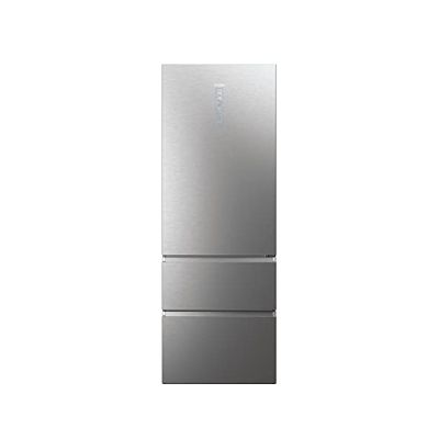 image Haier HTW7720ENMP Réfrigérateur combiné - Pose libre, 483L (réfrigérateur 343L + congélateur 140L), No Frost, Gris, Classe E